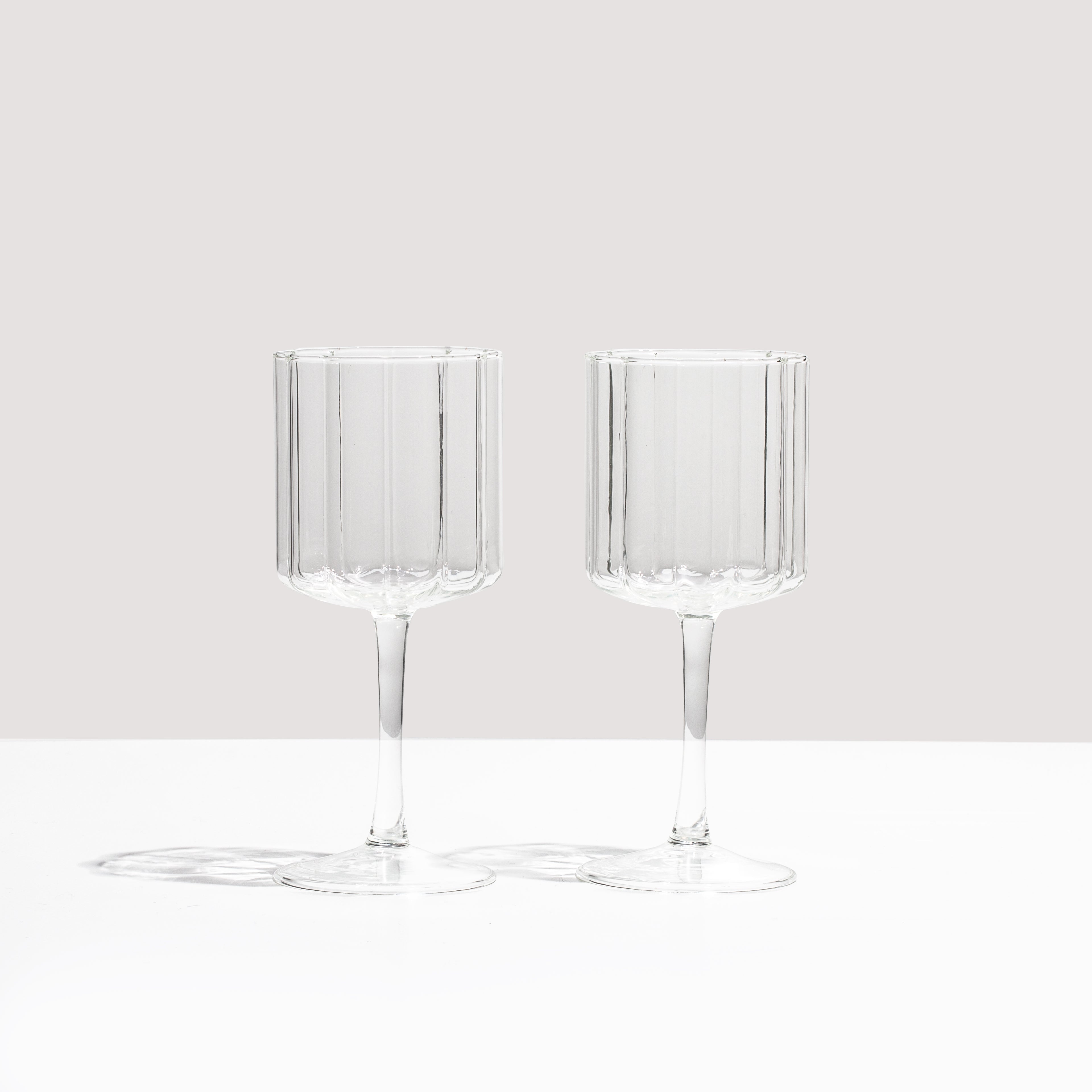 FAZEEK Two x Wave Wine Glasses - Clear