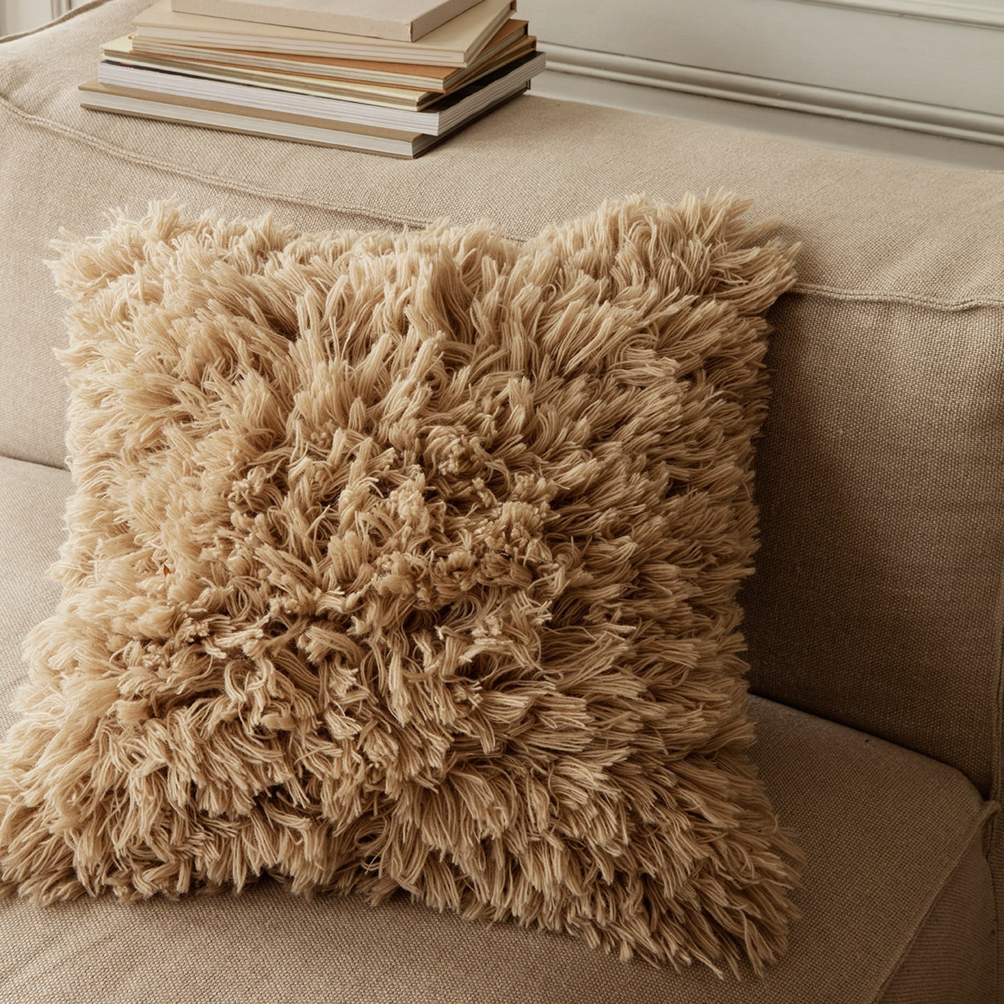 Ferm Living Meadow High Pile Cushion - Light Sand
