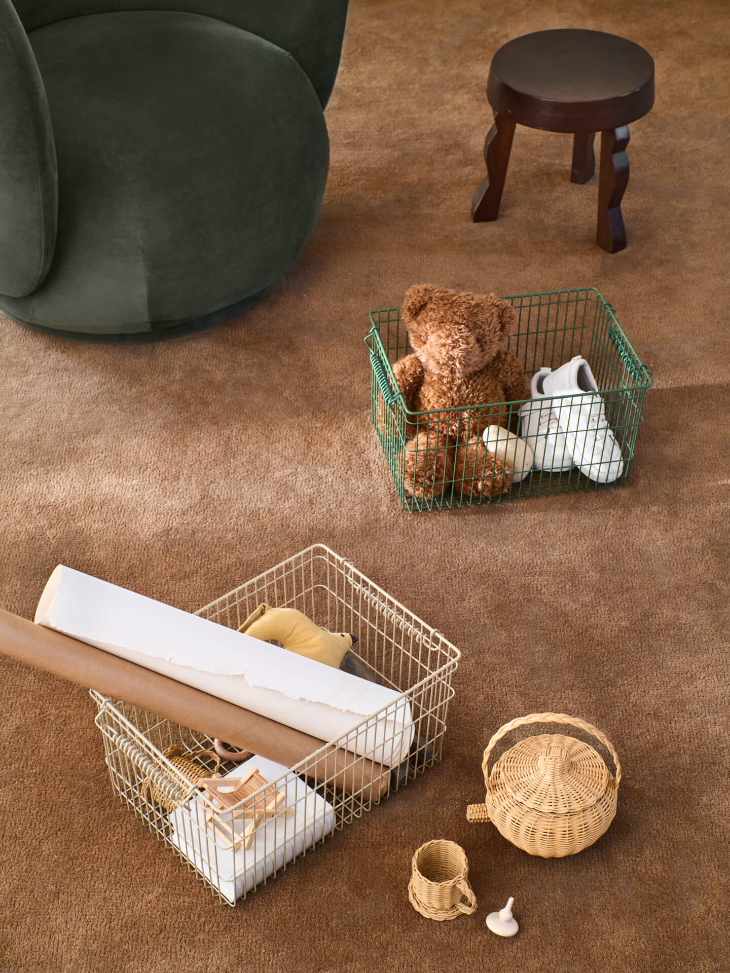 Cala Stackable Baskets - Set of 2 - Cashmere