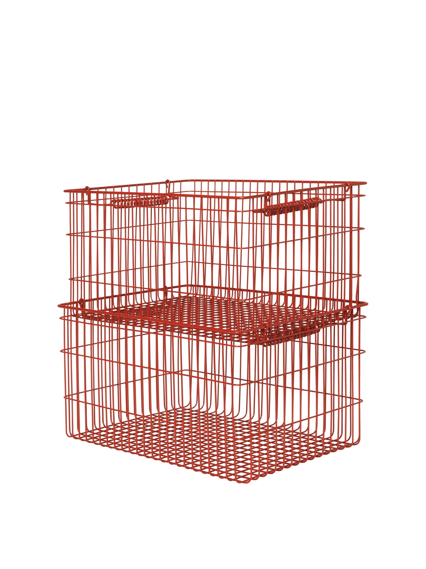 Cala Stackable Baskets - Set of 2 - Poppy Red