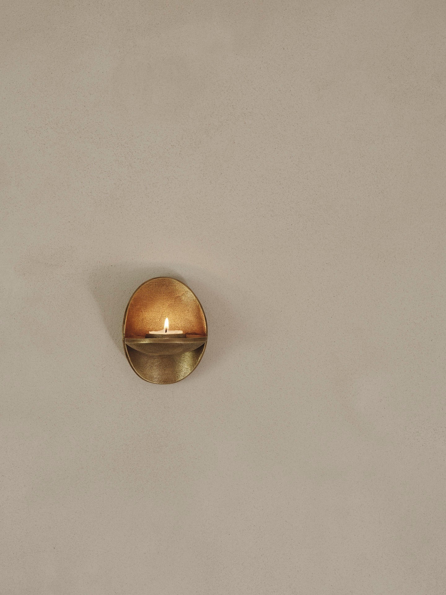 Ferm Living Agapé Wall Tealight Holder - Brass Finish