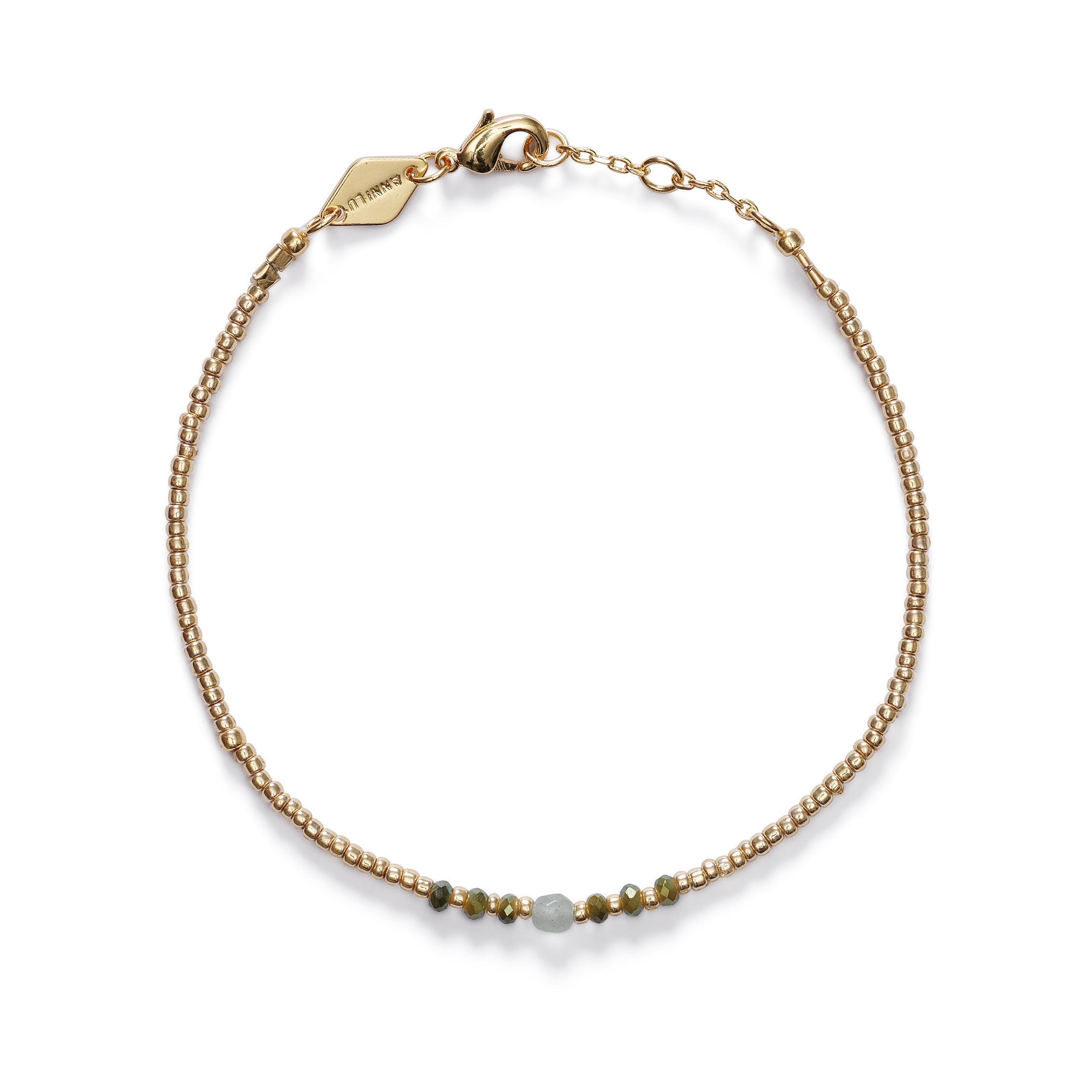ANNI LU- Bead & Gem Bracelet - Sea Green