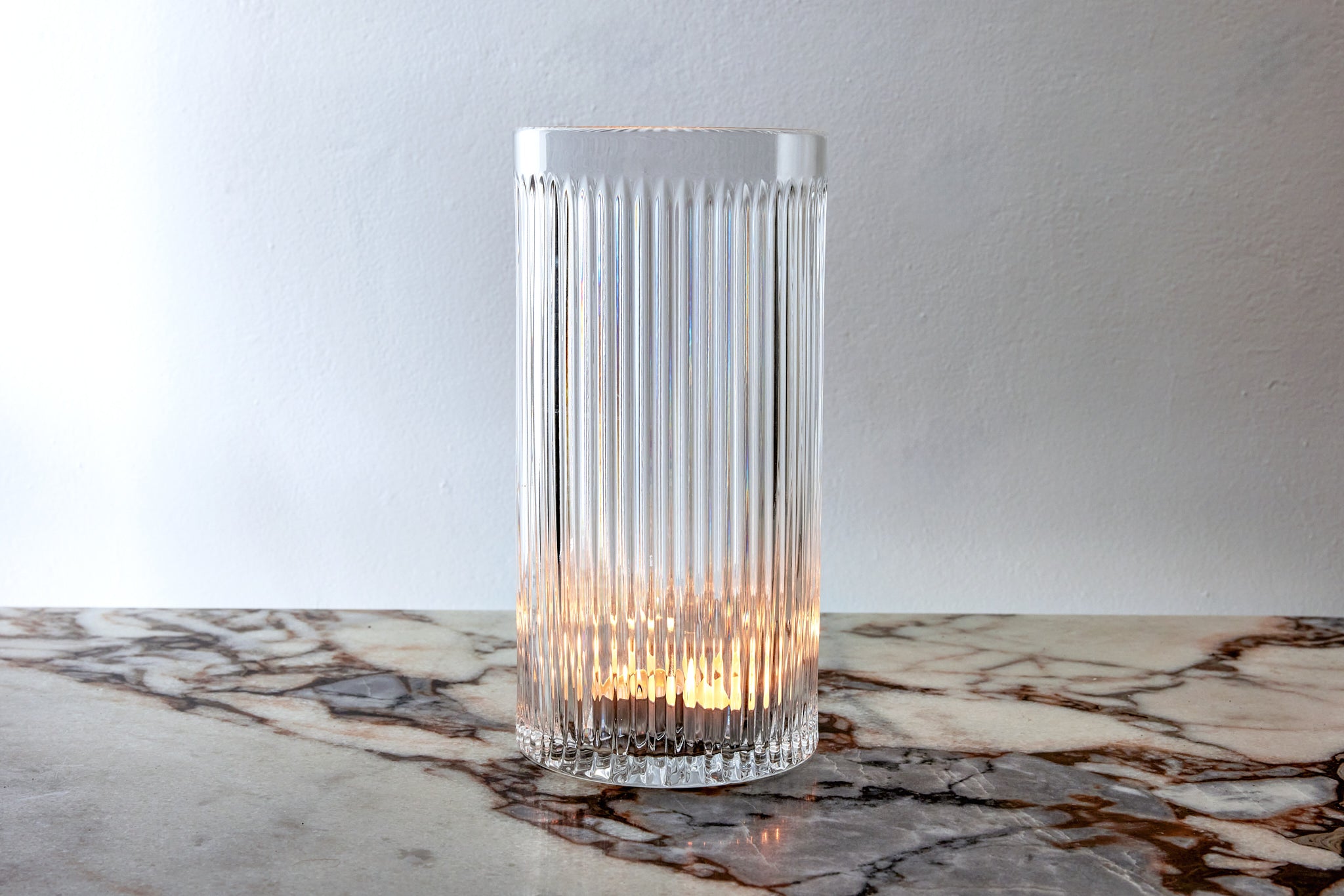 Crystal Hand Crafted Cut Vase/hurricane 23cm