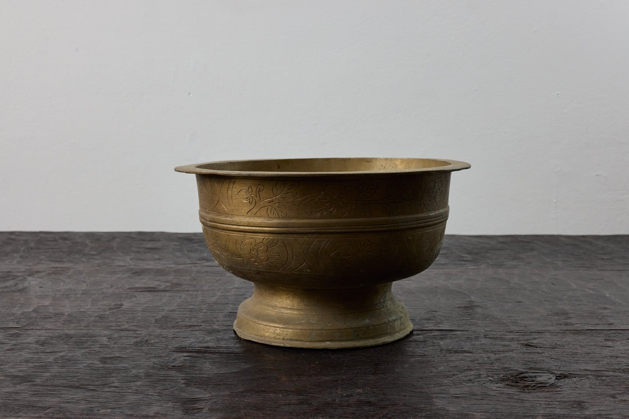 c1960 Java Brass footed vessel MED