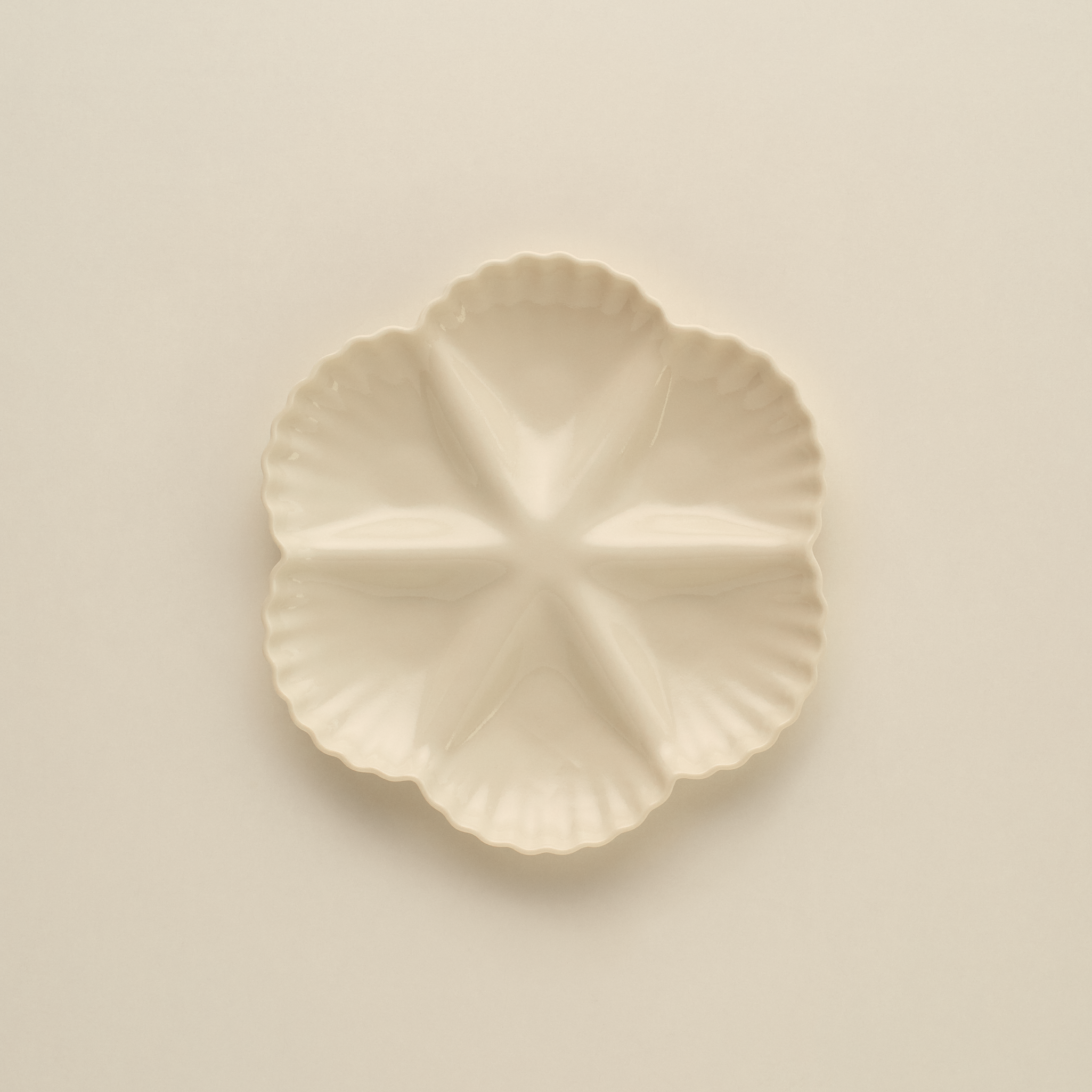 Nattier - Mother of Pearl Oyster Plate 1/2 Dozen - Natural White