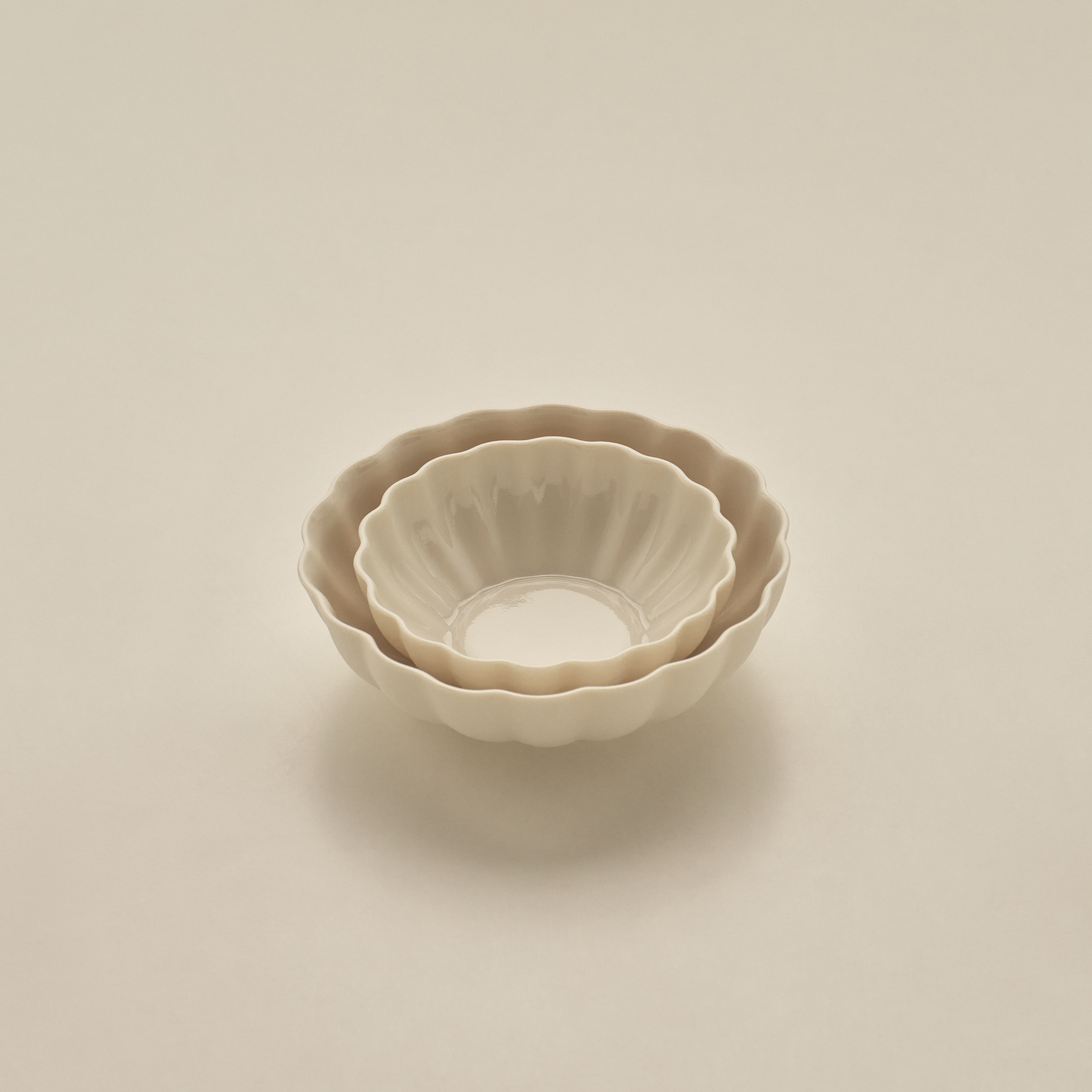 Nattier - Small Fern Nesting Bowl 13cm - Natural White