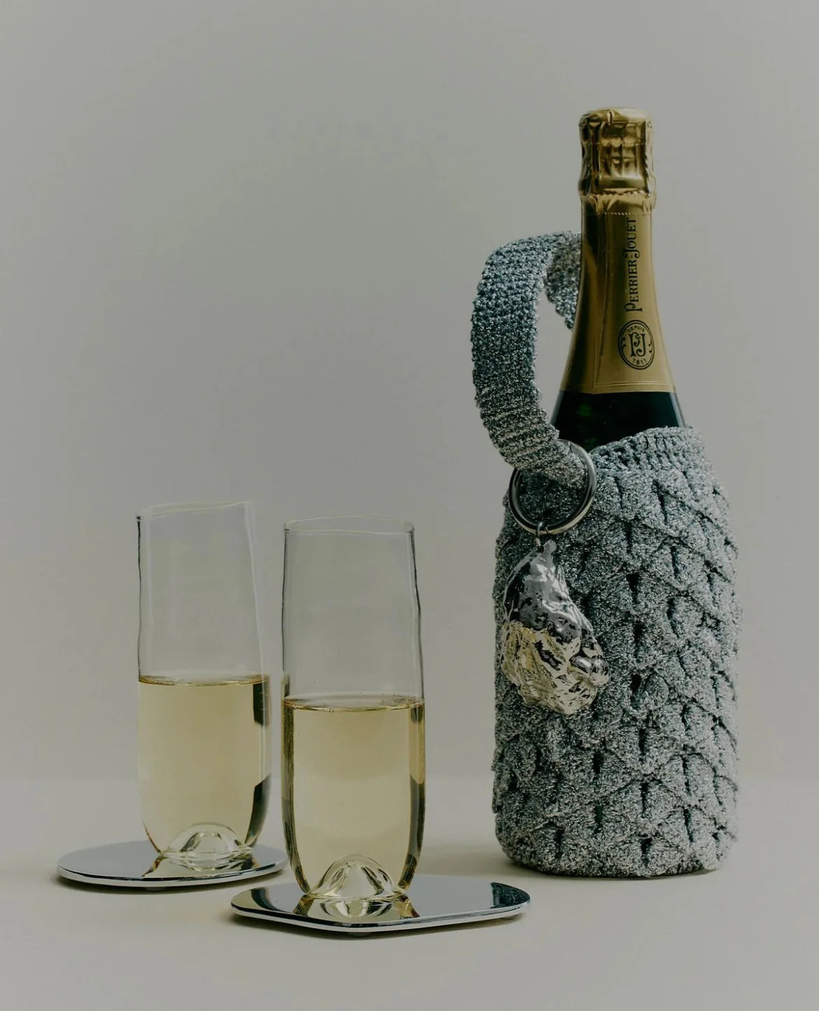IM-ME Studios - Champagne Bottle Bag - Silver