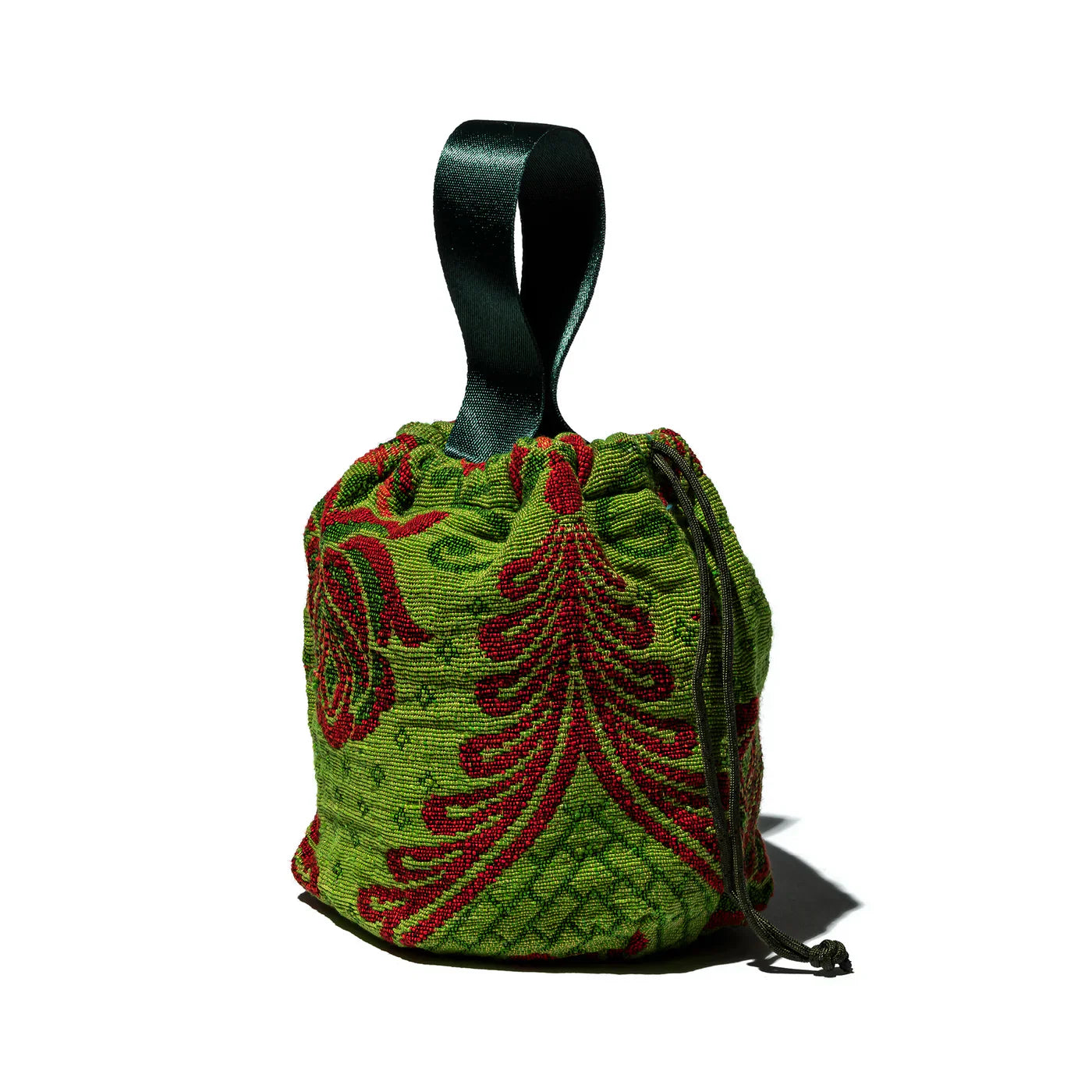 Puebco - Jacquard Fabric Drawstring Bag - Green