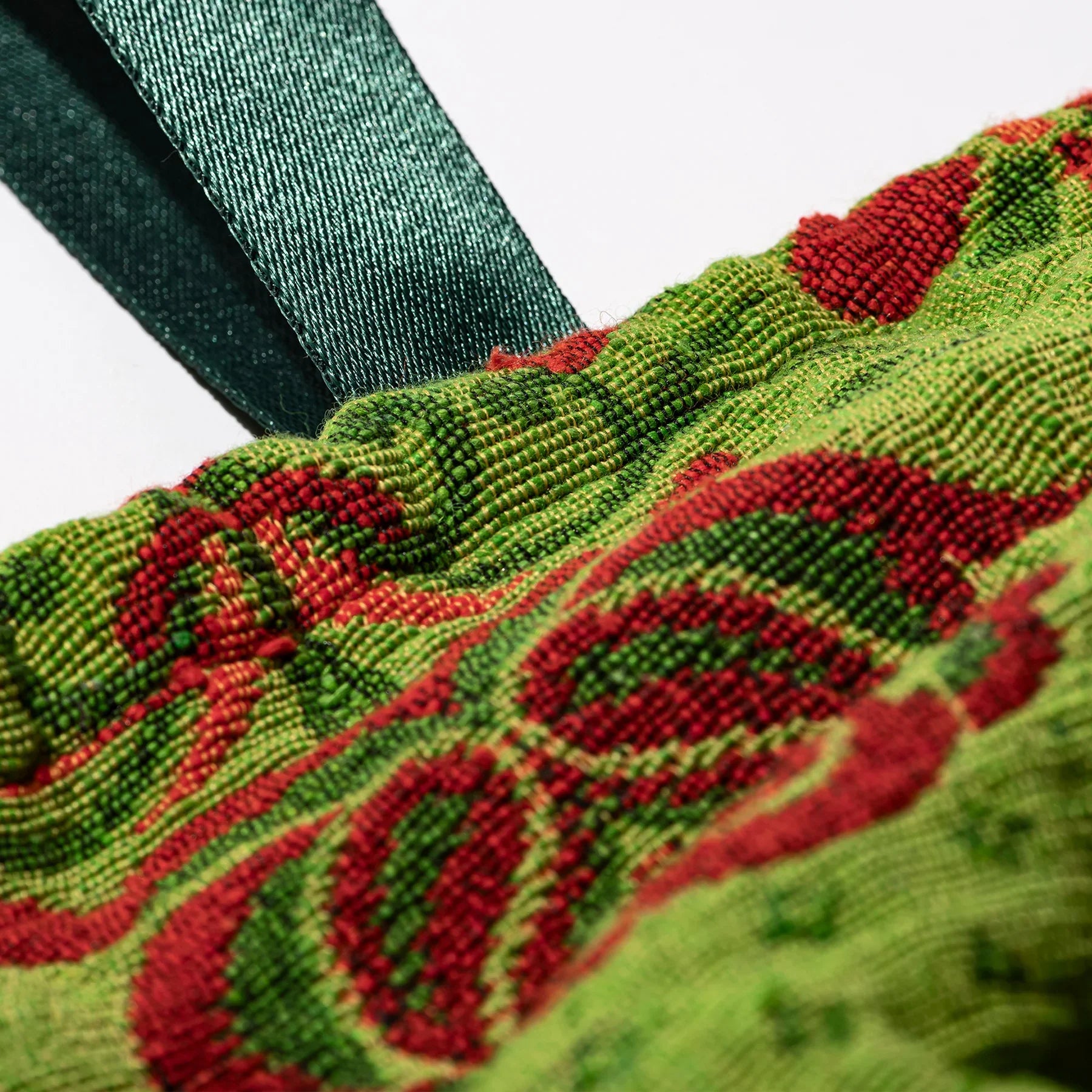 Puebco - Jacquard Fabric Drawstring Bag - Green