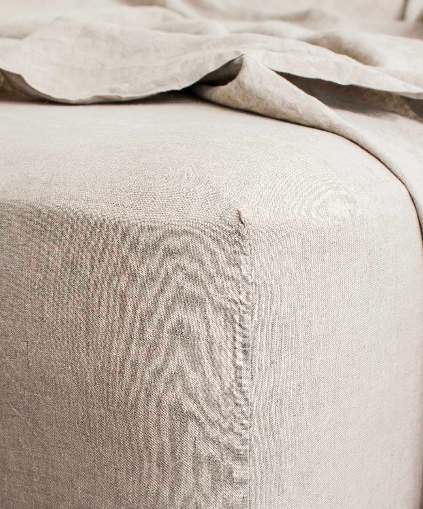 Cultiver - Linen Fitted Sheet - Natural - Queen