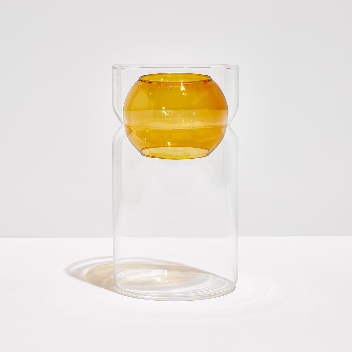 FAZEEK Balance Vase - Clear + Amber
