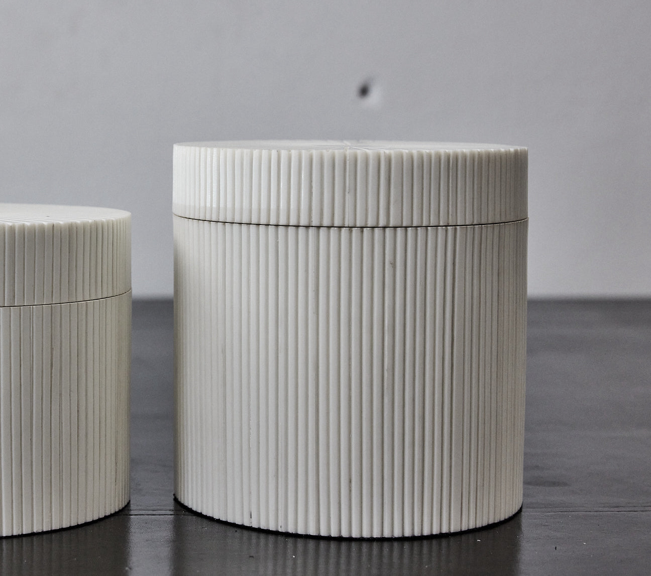 Round bone box Ivory - Large