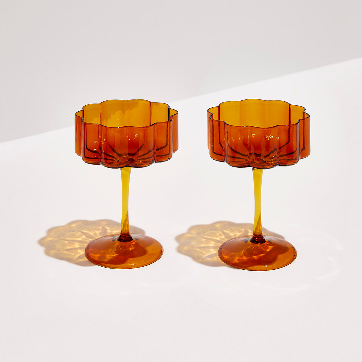 FAZEEK Two x Wave Coupe Glasses - Amber