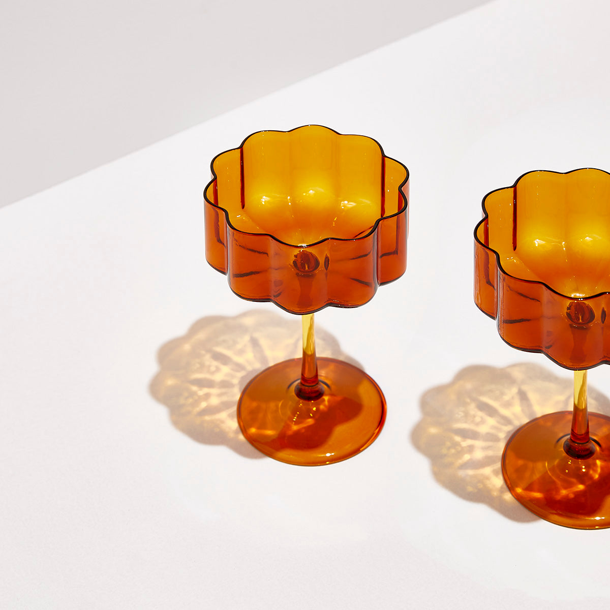 FAZEEK Two x Wave Coupe Glasses - Amber