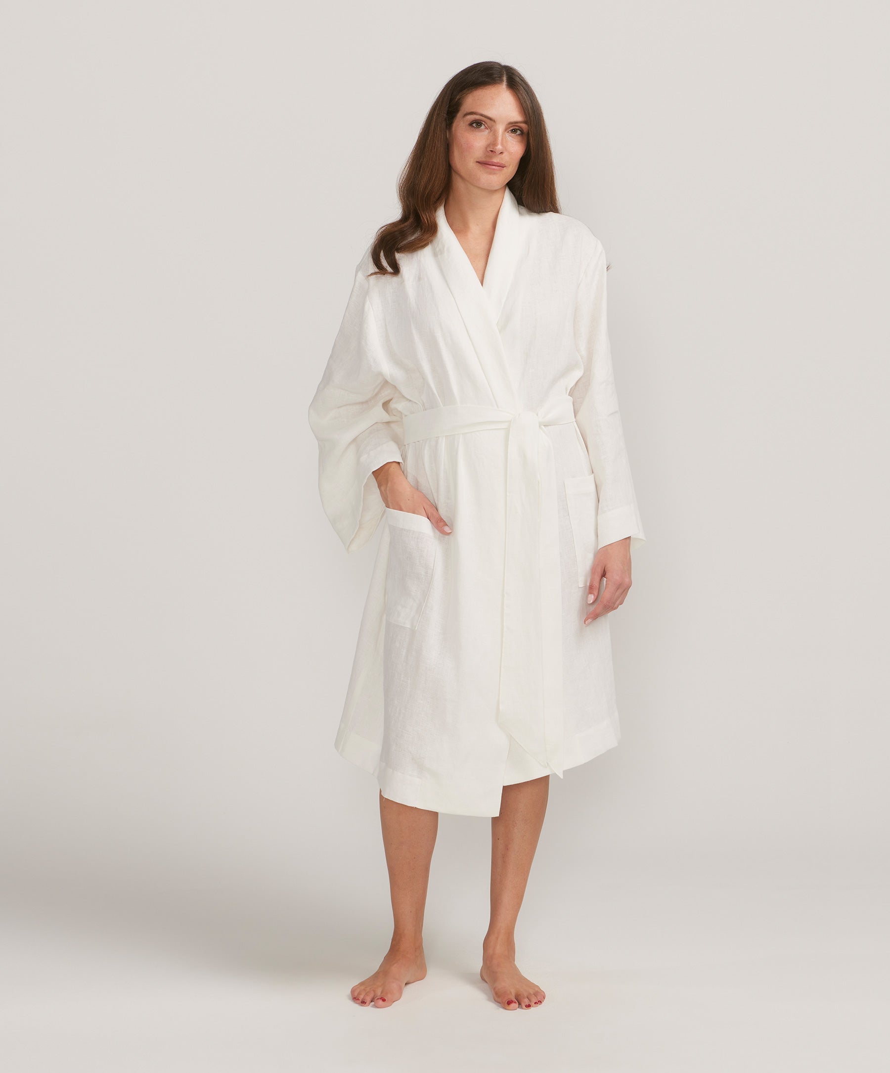 Cultiver Linen Robe - Ivory