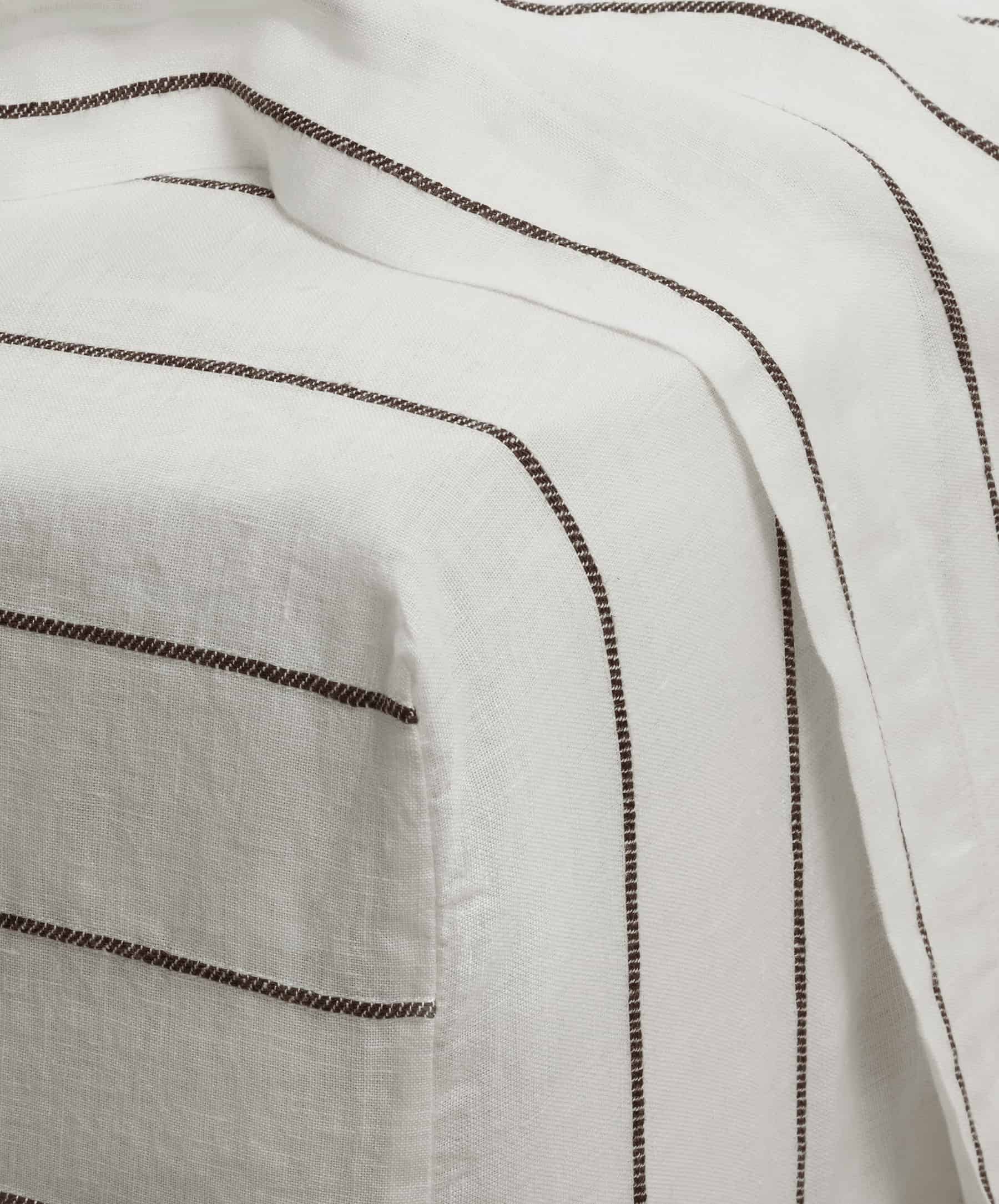 Cultiver - Linen Fitted Sheet - Truffle Stripe - Queen
