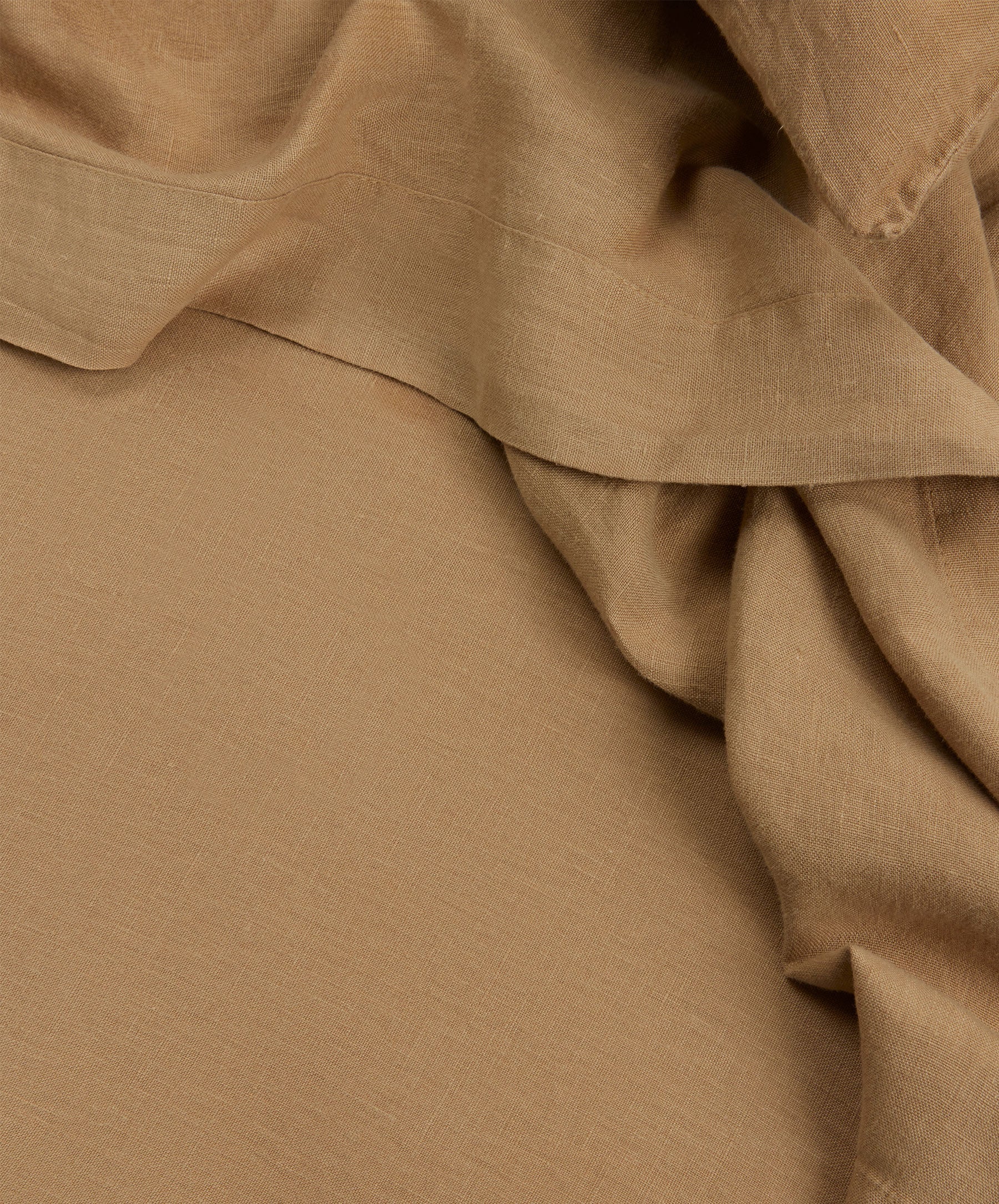 Cultiver - Linen Flat Sheet with Border - Sand