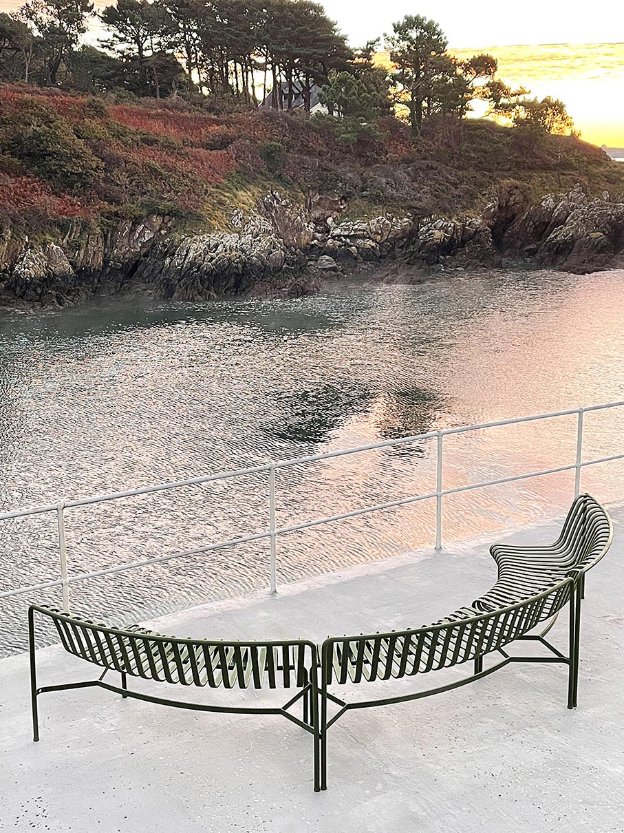 HAY - Palissade Park Dining Bench In - Olive