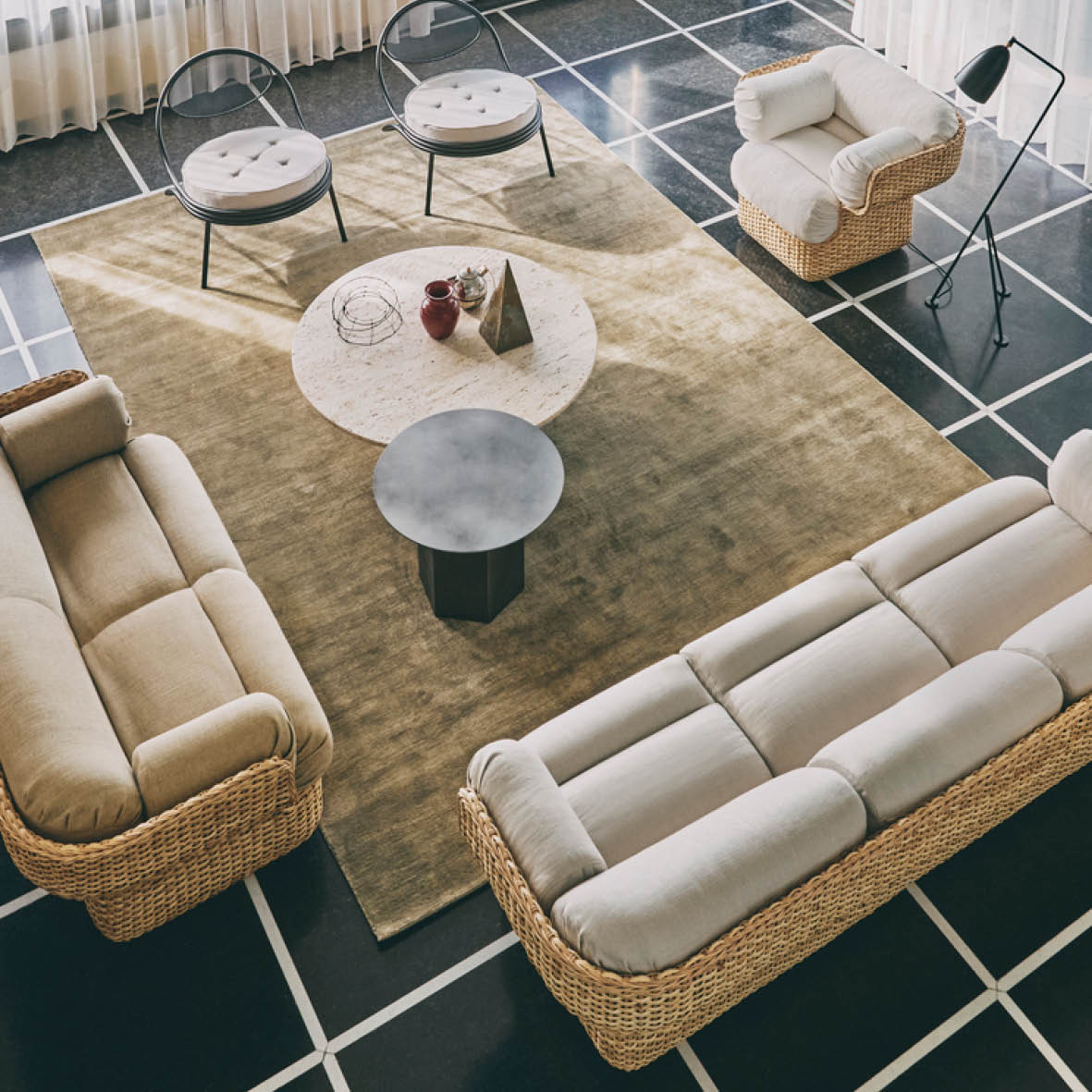 GUBI - Basket Sofa 3-Seater - Fabric Group C
