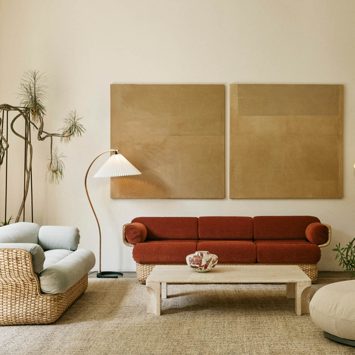 GUBI - Basket Sofa 3-Seater - Fabric Group C
