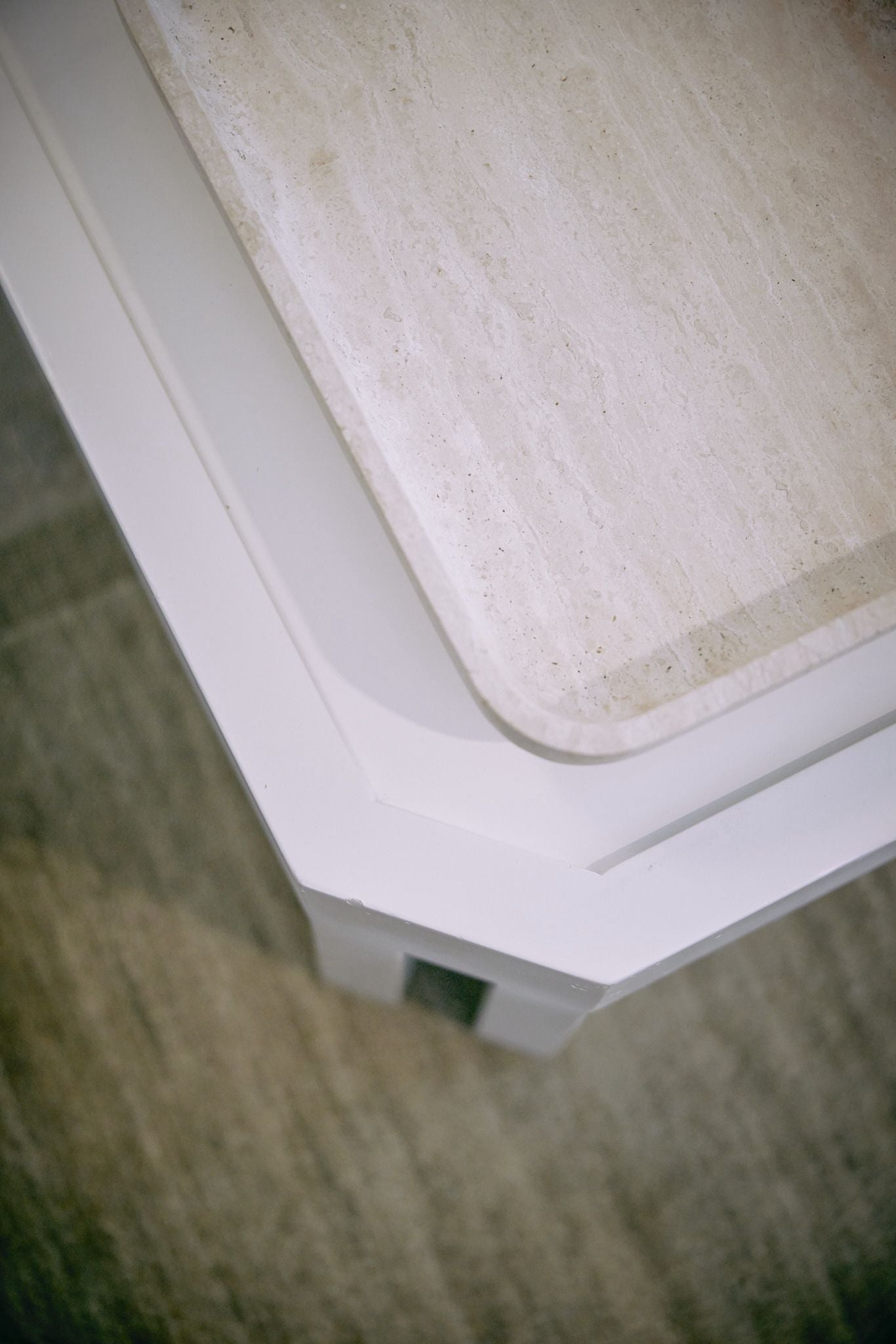 Architect Footed Letter Tray - Beige Travertine