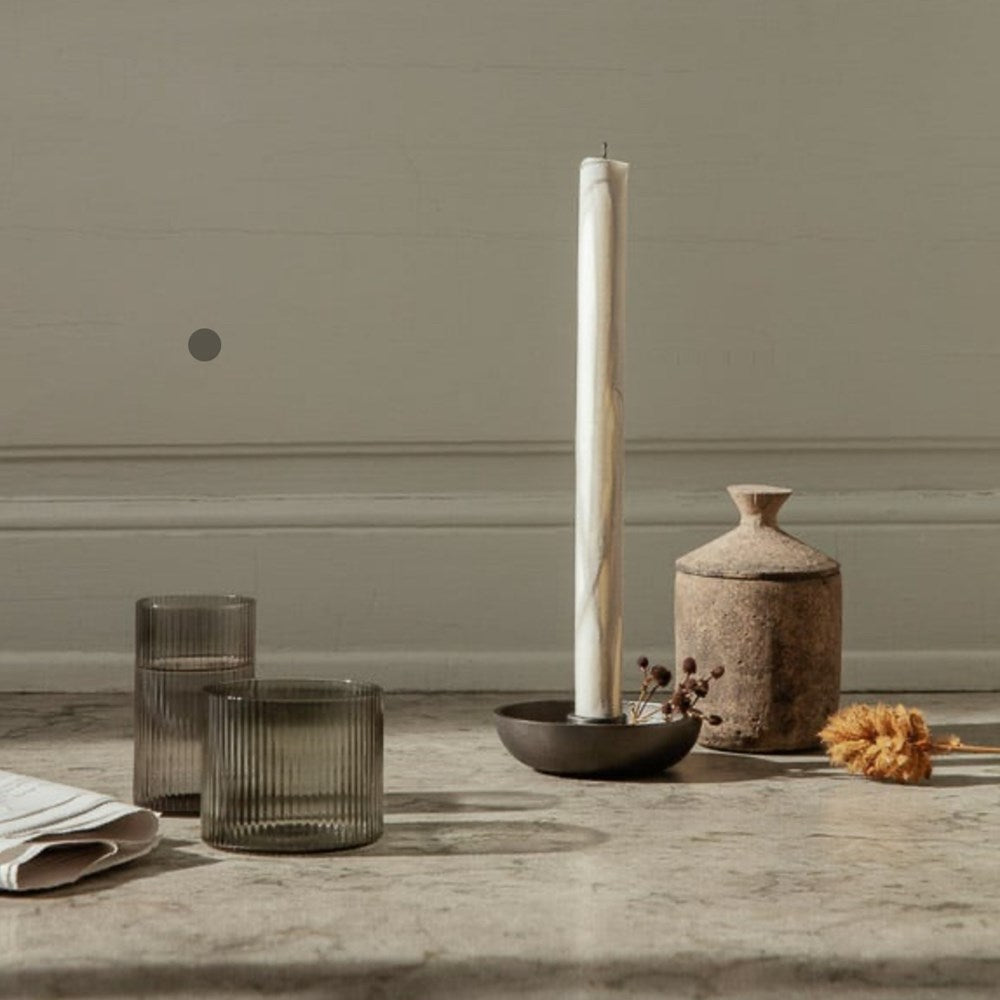Ferm Living - Ripple Low Glasses - Smoked Grey (set of 4)