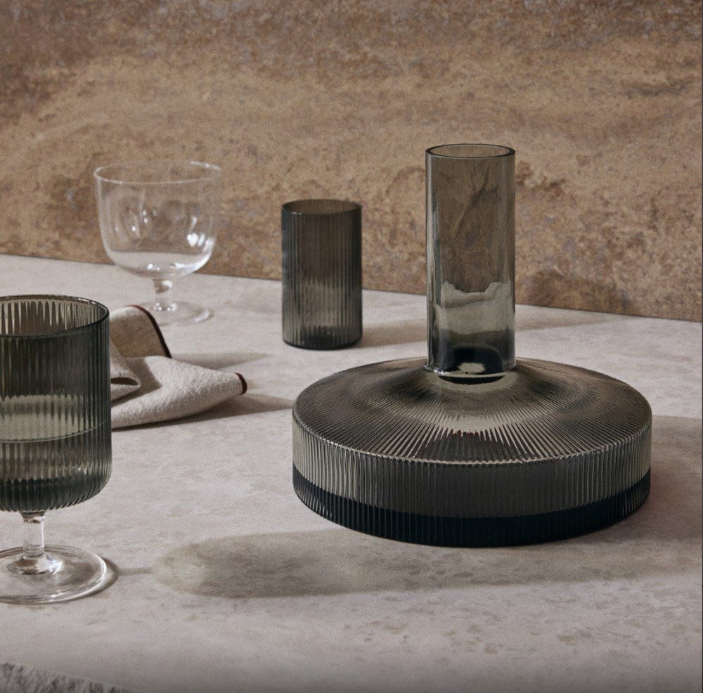 Ferm Living - Ripple Wine Carafe - Smoked Grey