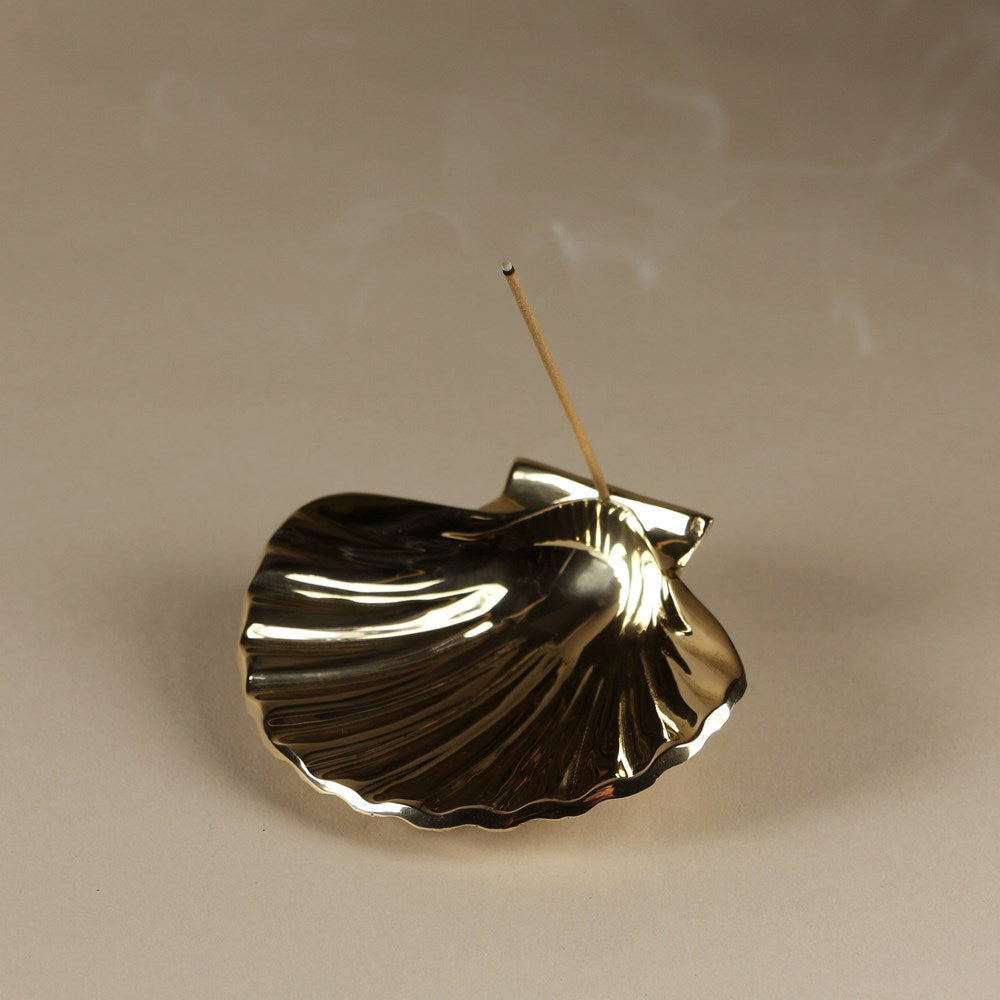 Scallop Incense Holder - Brass