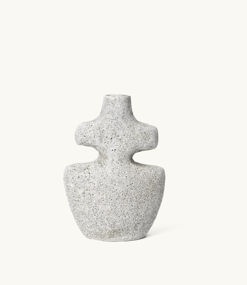Fem Living - Yara Candle Holder, medium - grey pumice