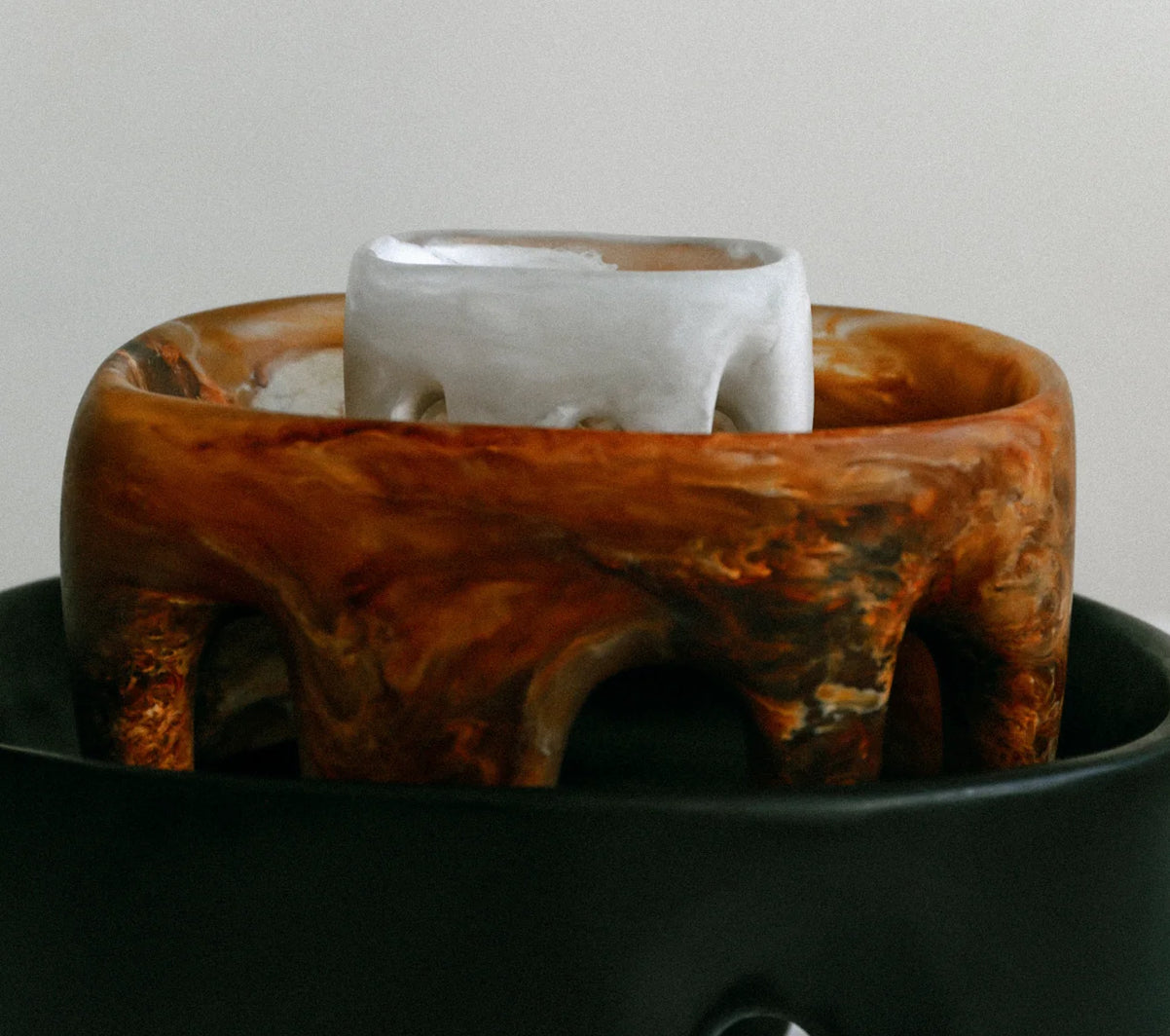 Dinosaur Designs - Large branch bowl - chalk Swirl