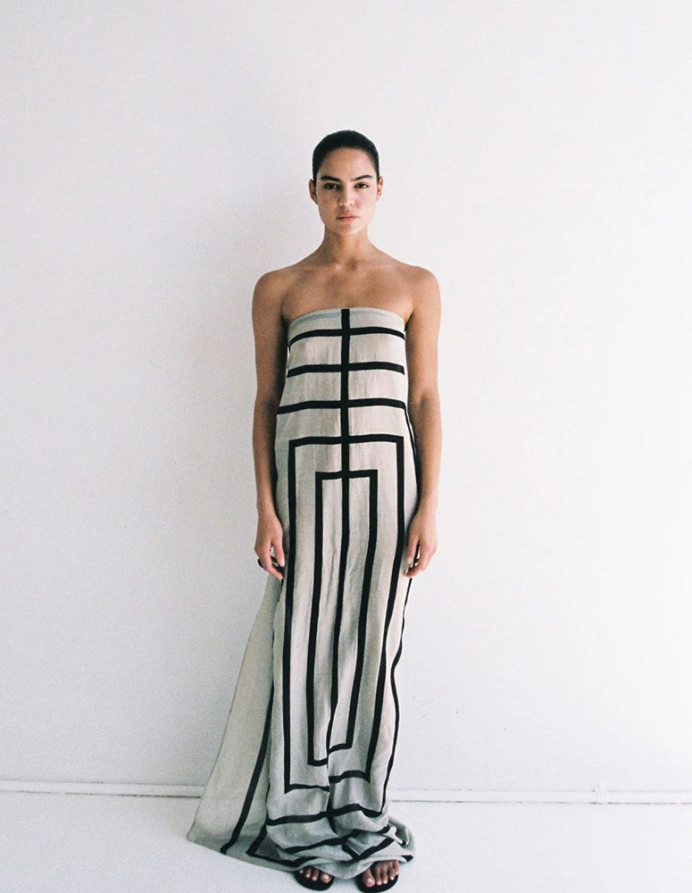 JACE BANU- Krys Sarong - Cream & Black