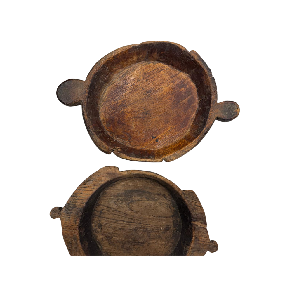 Vintage Indian Handled Parat Bowl - Rustic