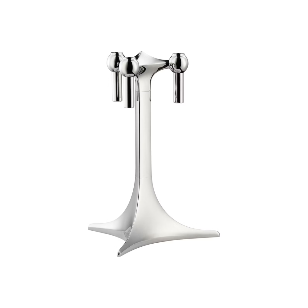 STOFF Nagel Candle Stand + Candle Holder COMPLETE - configuration 3 - Chrome