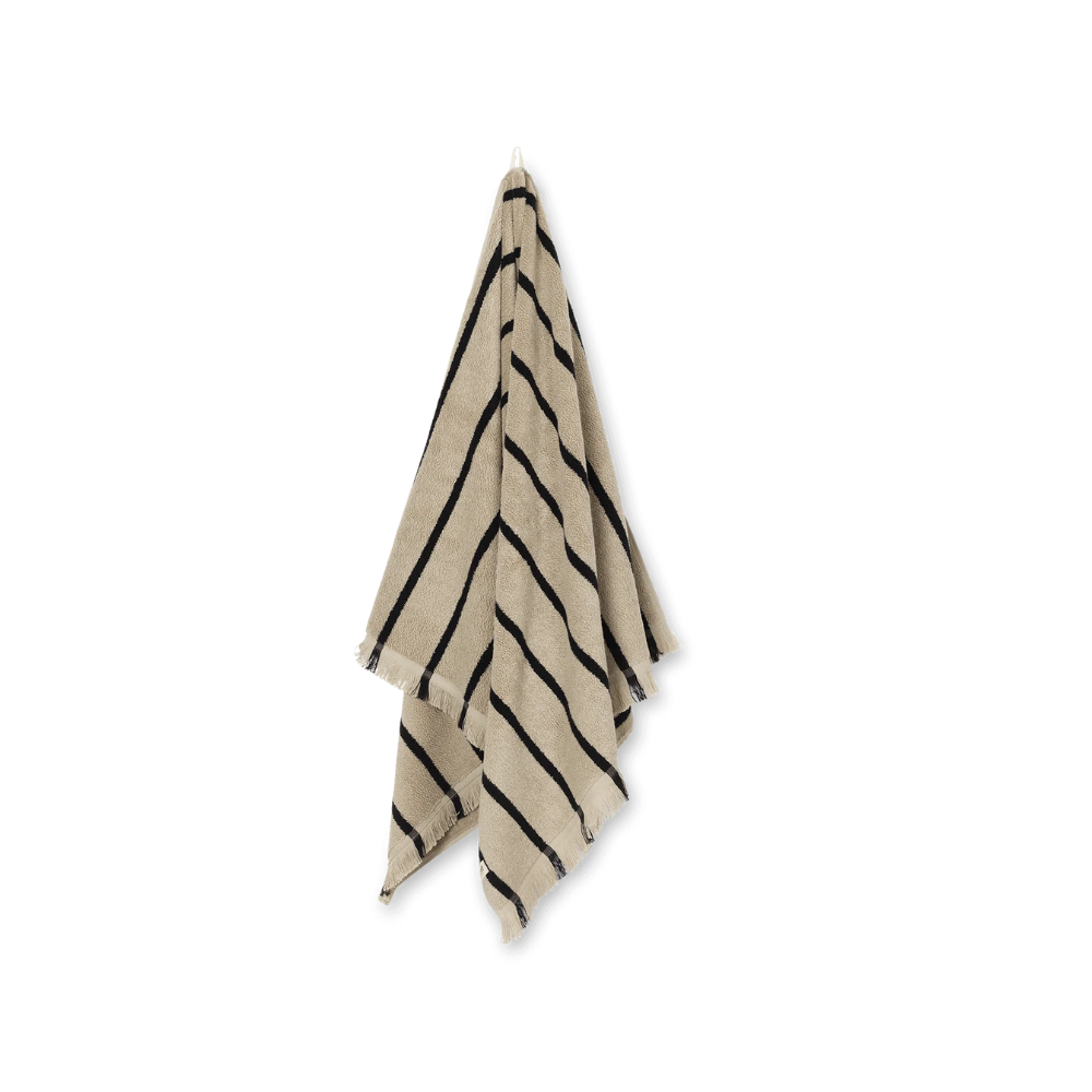Ferm Living Alee Bath Towel - Sand/Black