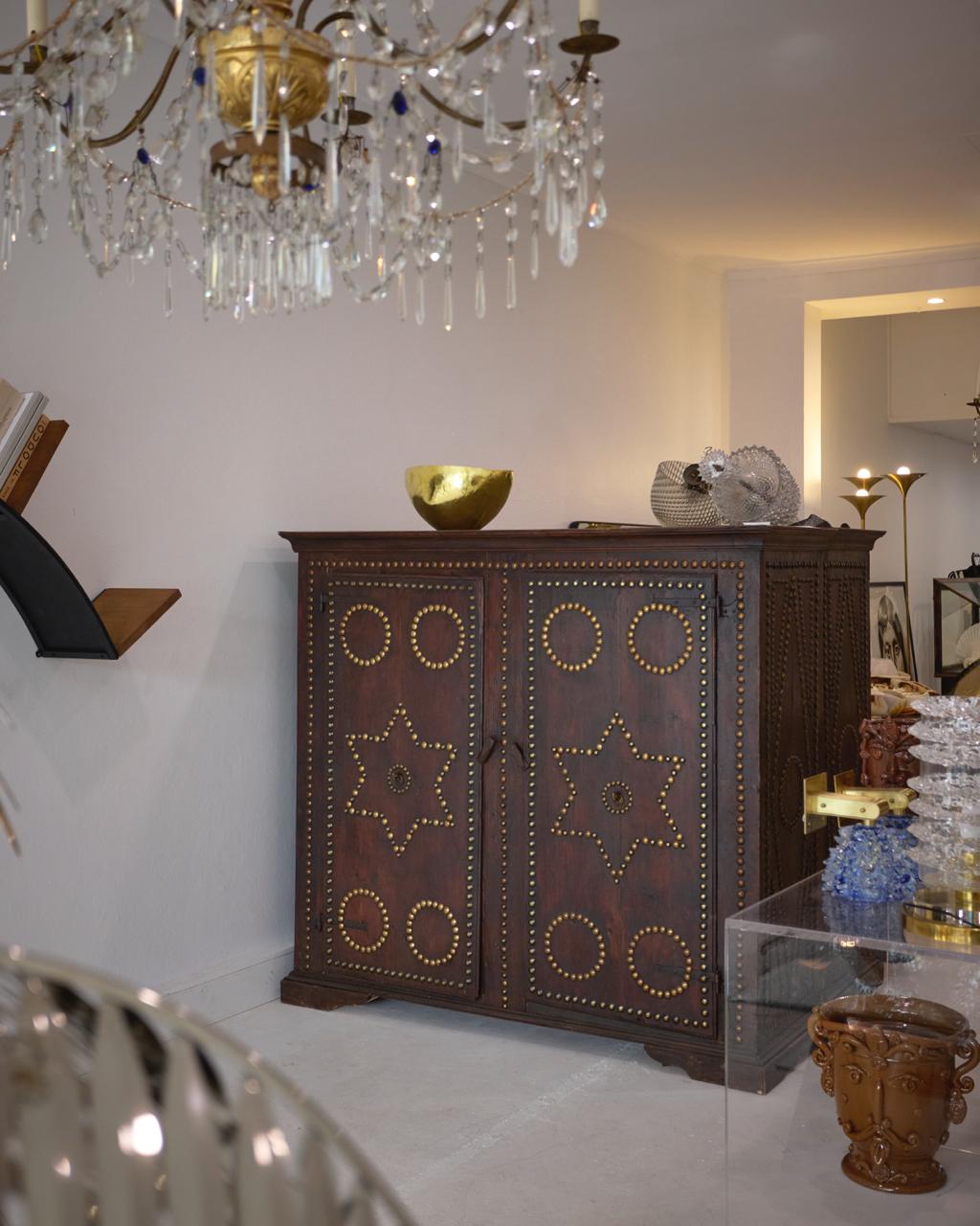 C.1750 Brass Studded Italian Cabinets
