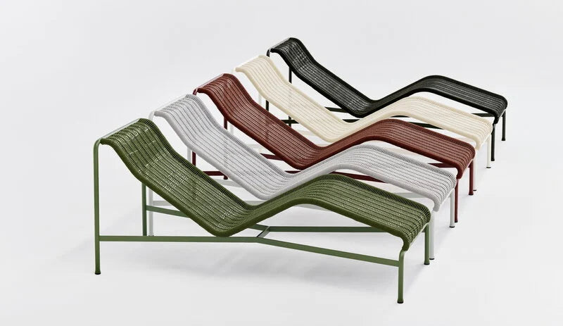 HAY - Palissade Cord Chaise Longue - Sky Grey