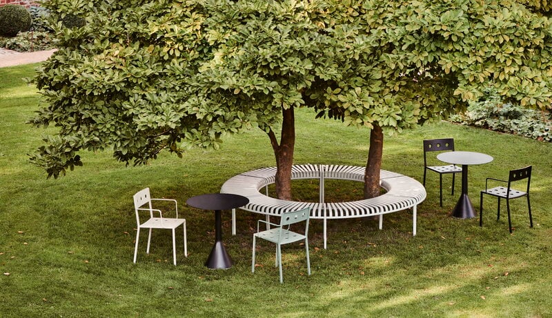 HAY - Palissade Park Bench with Middle Leg - Sky Grey