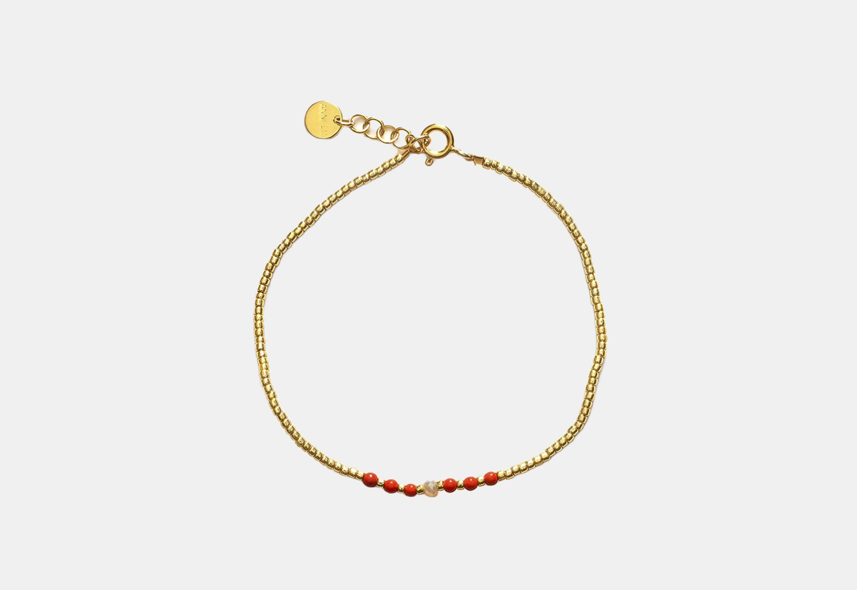 ANNI LU- Bead & Gem Bracelet - Corail