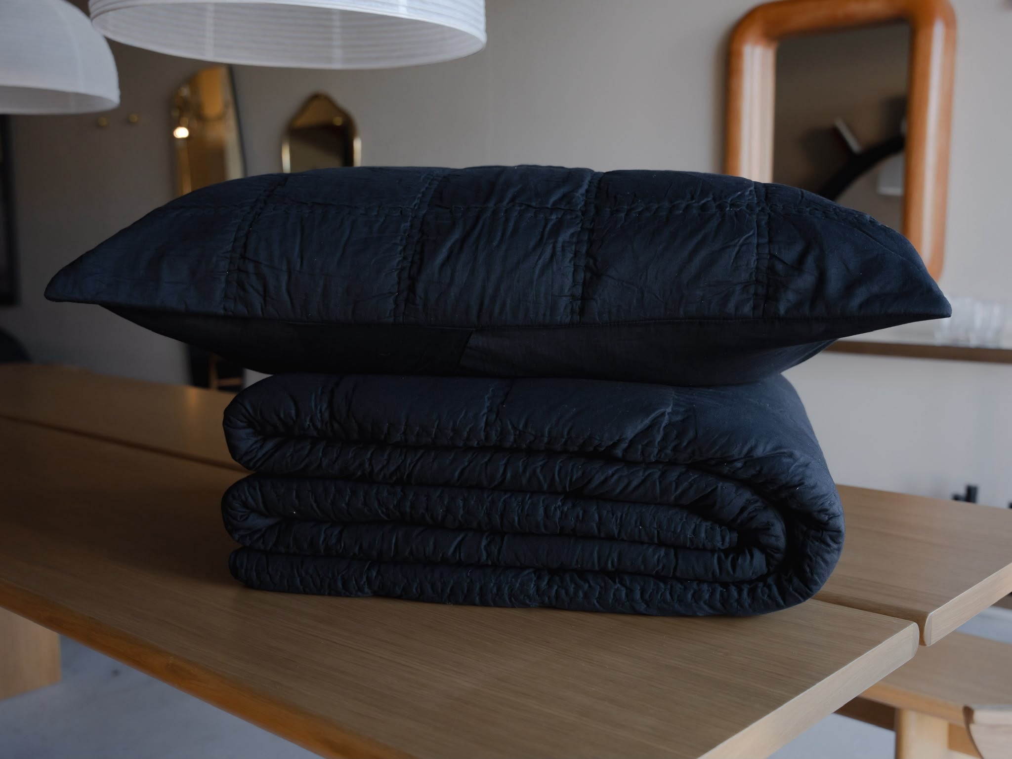The Voile Collection by LEILAH - Tere Coverlet & Pillow Cover Set - Coal