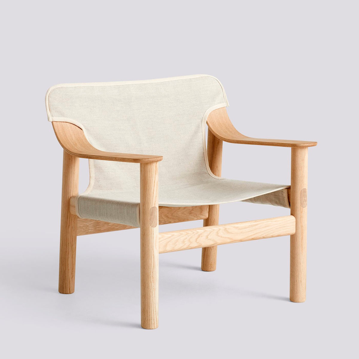 Hay - Bernard Lacquered solid oak 4 leg base Felt glider-Raw canvas cover