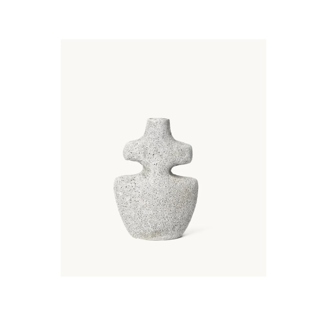 Fem Living - Yara Candle Holder, medium - grey pumice