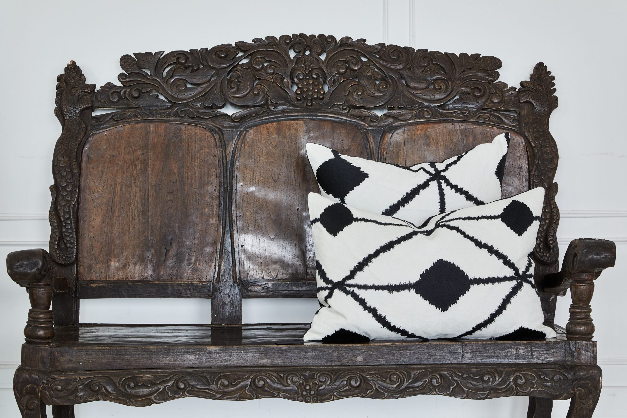 Bedouin White Embroidered Linen Cushion