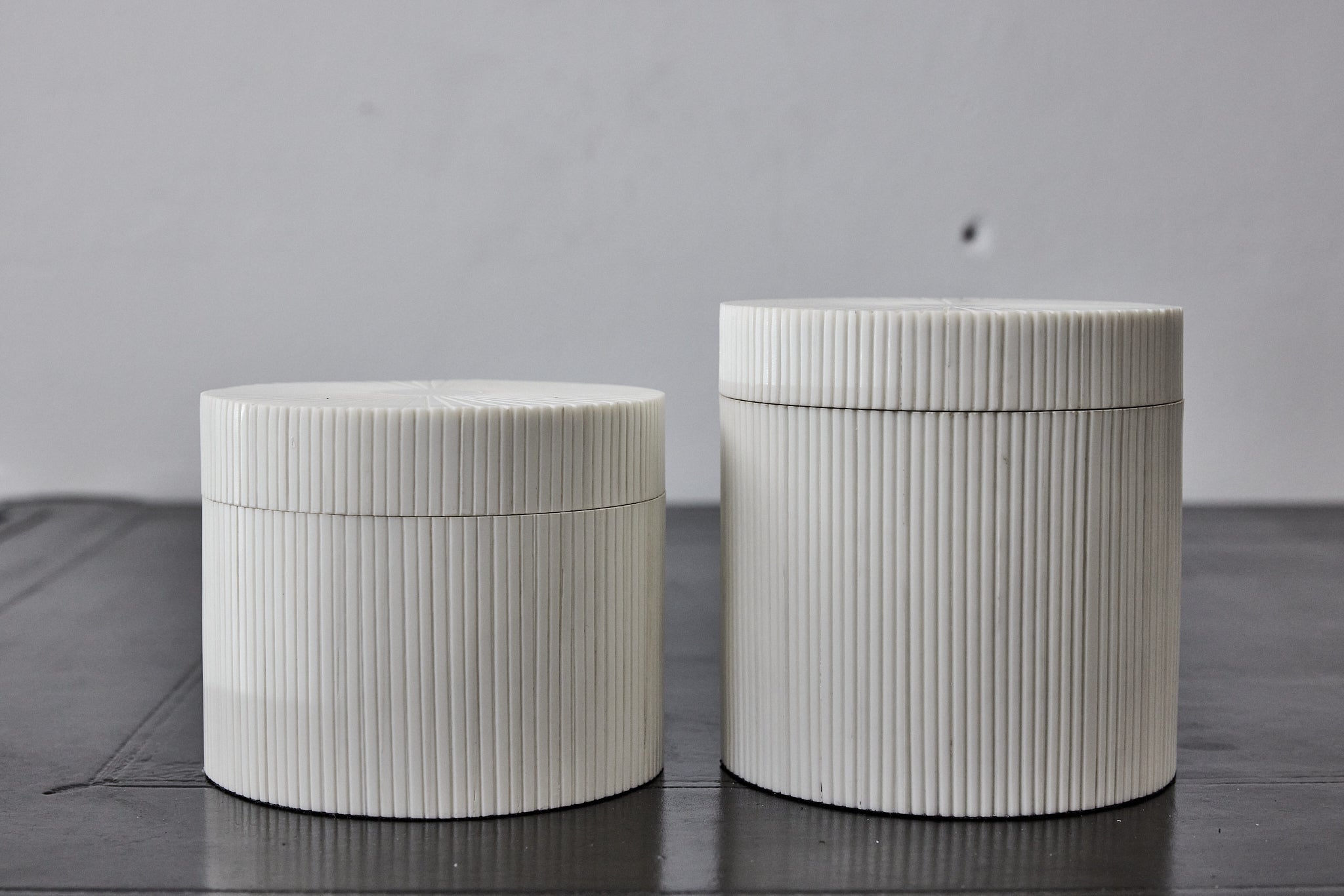 Round bone box Ivory - Large