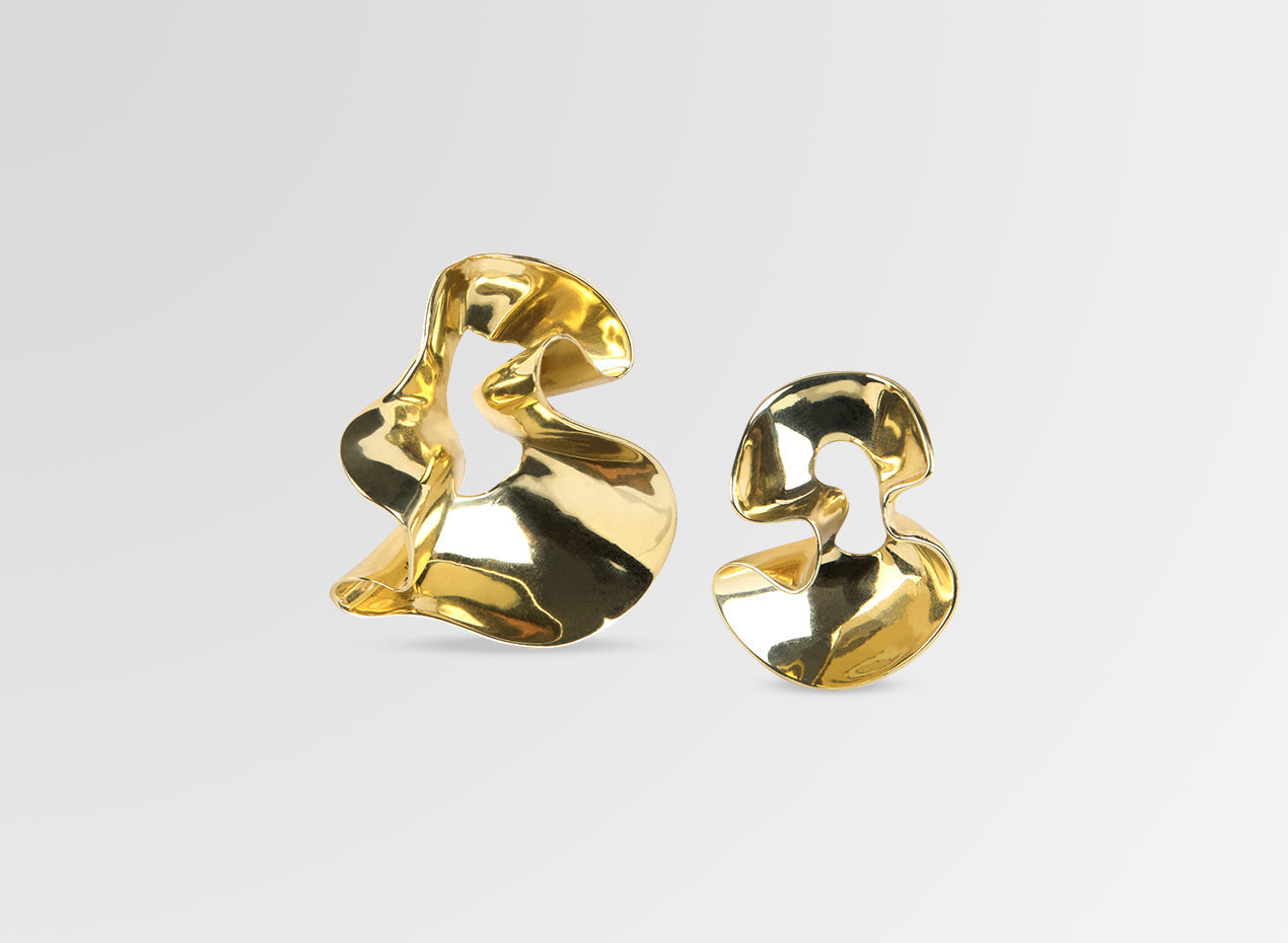 Dinosaur Design Accessories - WAVE EARRING - BRASS