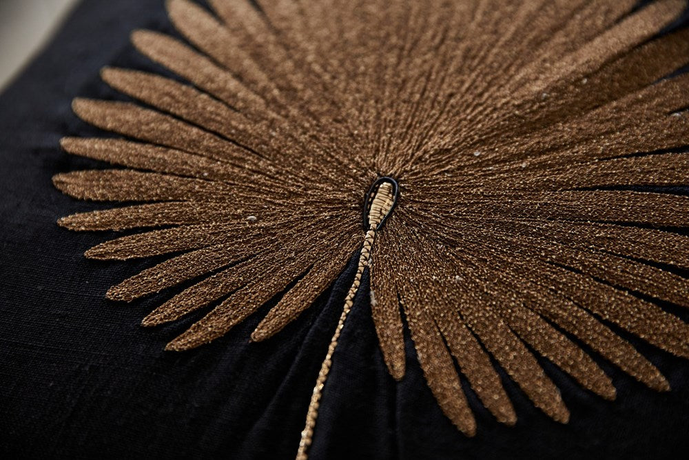 Kava Black Linen cushion cover 60x40