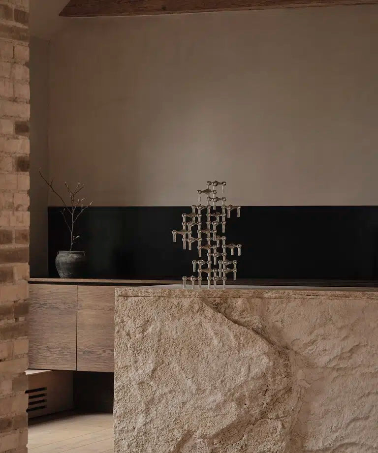 STOFF Nagel - Taper Candle Holder Set 3pcs - Chrome Configuration 2 (PRE ORDER) - FREE PACK OF 12 STOFF/ESTER ERIC CANDLES with purchase