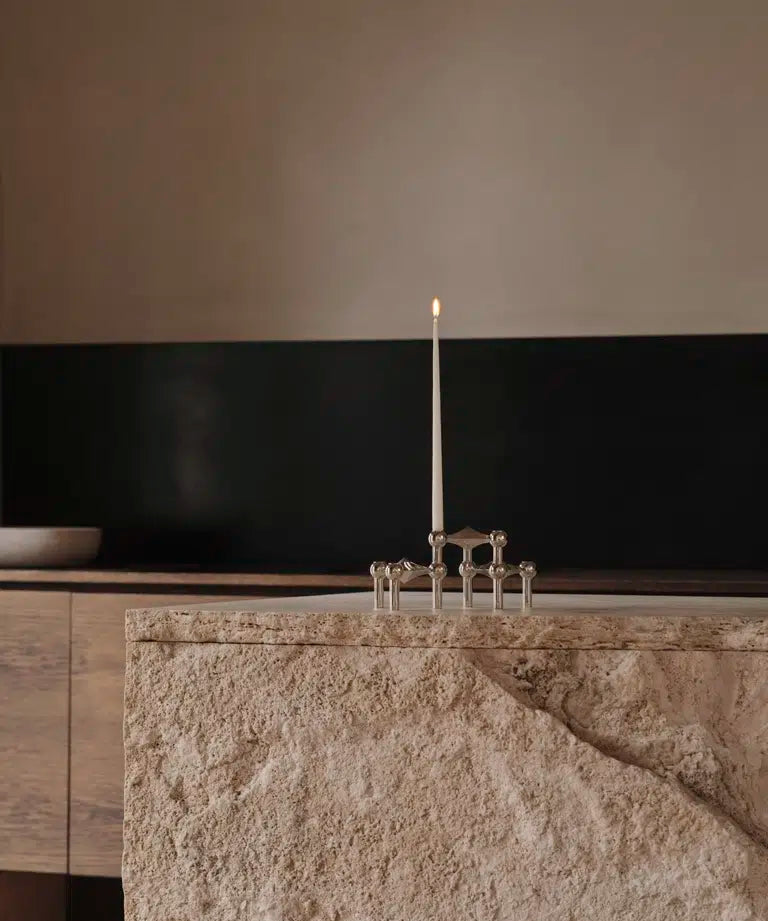 STOFF Nagel - Candle Holder - Chrome Configuration 1 - FREE PACK OF 12 STOFF/ESTER ERIC CANDLES with purchase