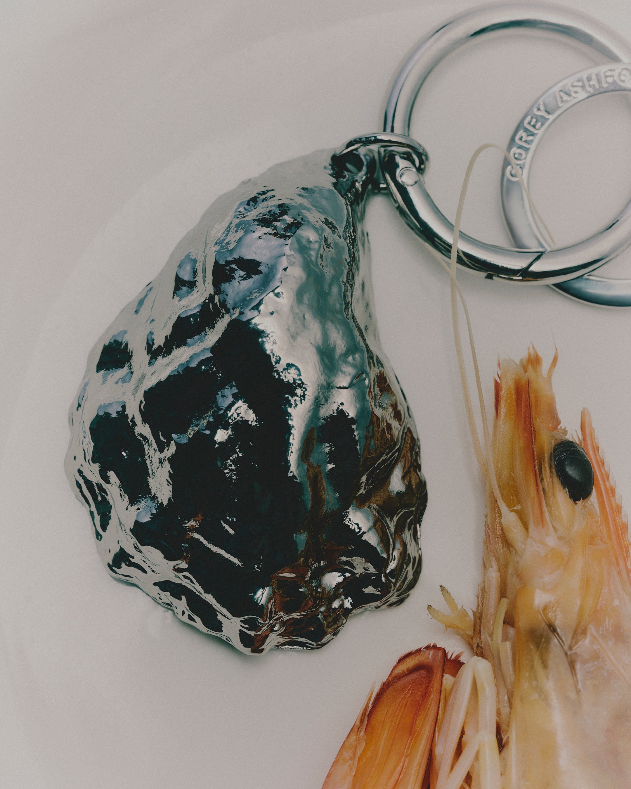 Corey Ashford - Oyster Keyring - Silver