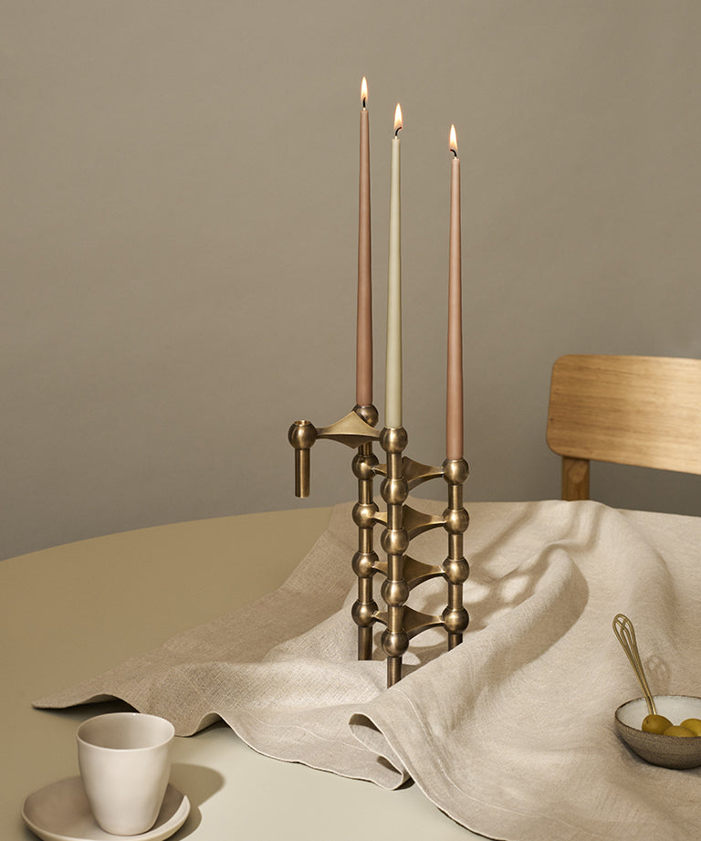 STOFF Nagel - Taper Candles by Ester & Erik (Soft Brown - pack of 6 )