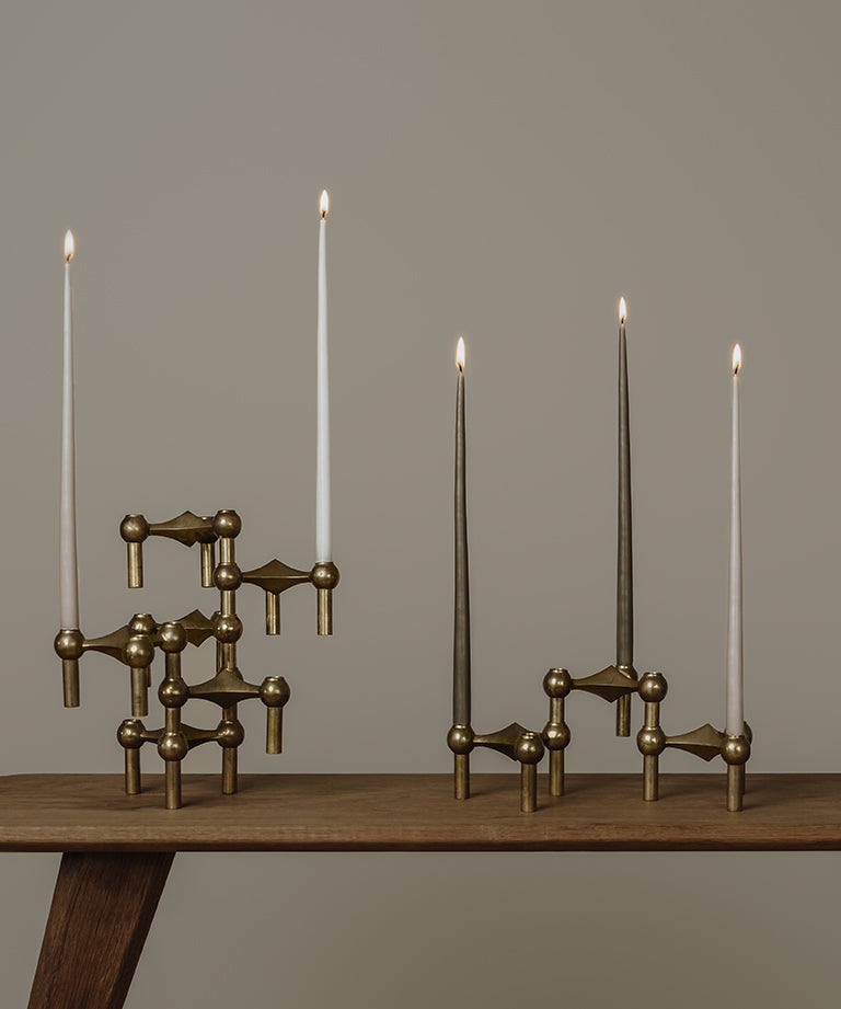 STOFF Nagel - Taper Candles by Ester & Erik (Taupe - pack of 6 )